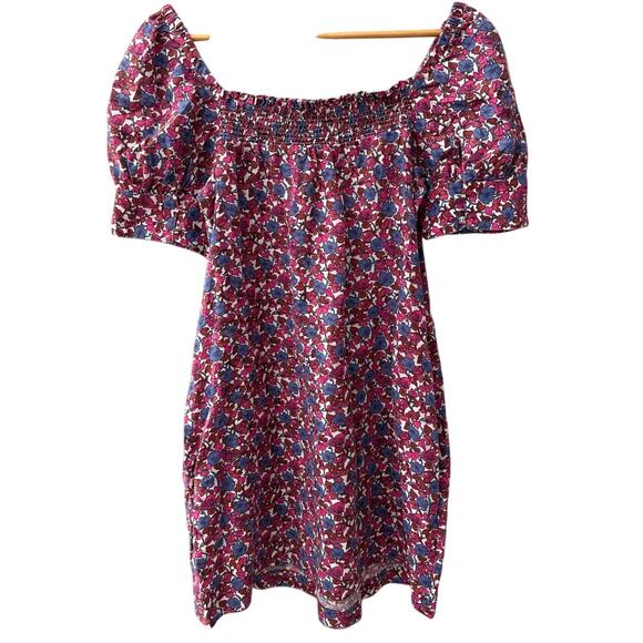 J. Crew Afternoon Linen Dress Berry Floral Pink Size Small - Picture 13 of 14
